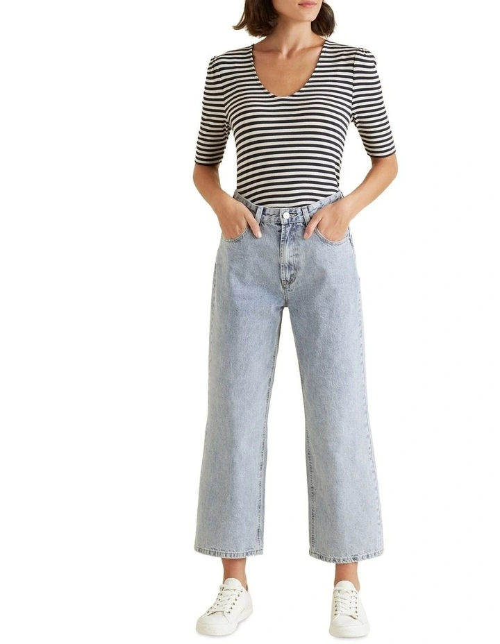 V Neck Fitted Rib Top image 2
