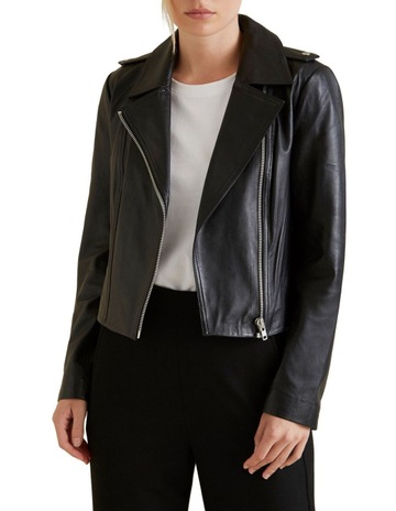 guess leather jacket myer