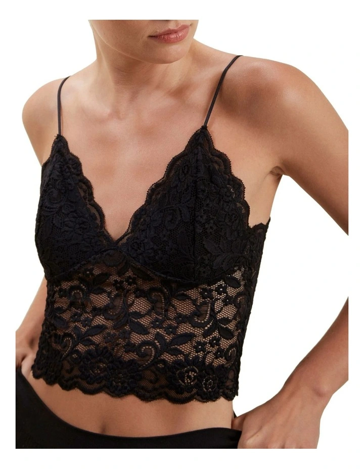 Fine Lace Bralette Black image 4