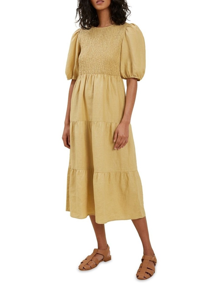 Linen Shirred Dress