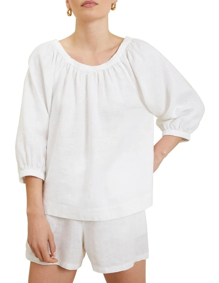 Linen Peasant Top image 1