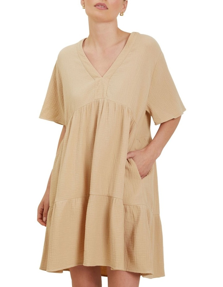 Tiered V Neck Mini Dress