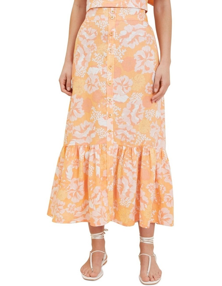 button front skirt suit