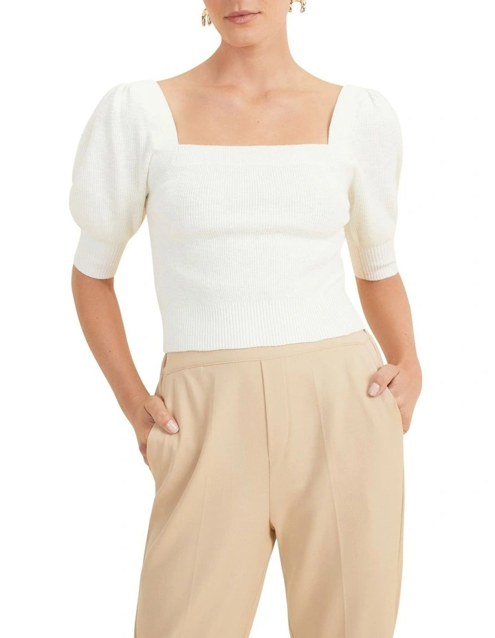 Boucle Puff Sleeve Top image 1