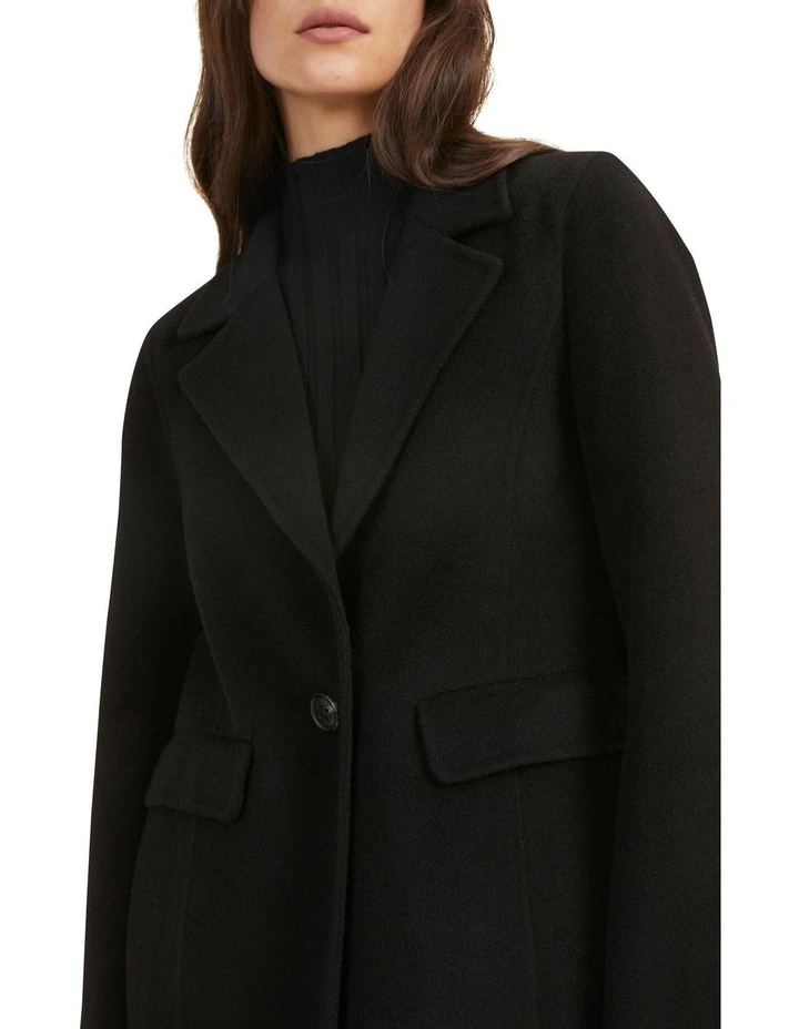 Wool Longline Coat Black image 2