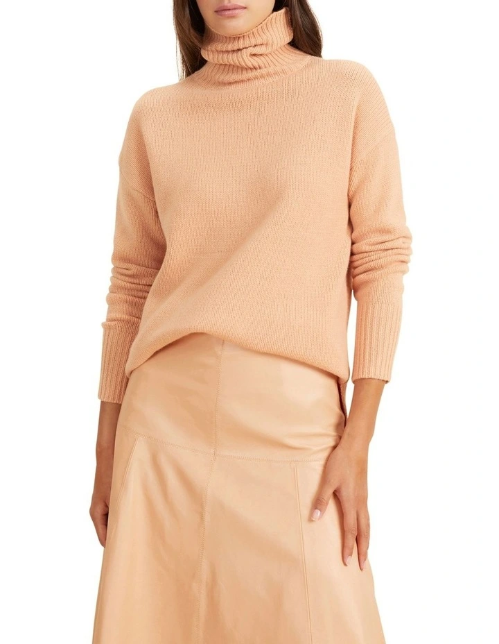 Leather Flared Midi Skirt image 1
