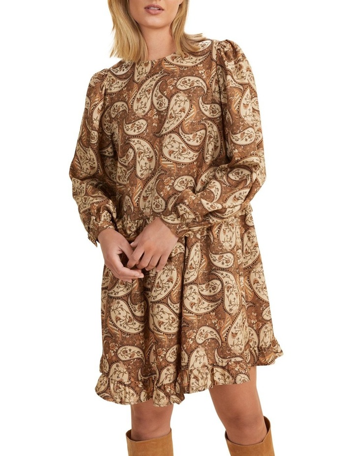 Paisley Ruffle Mini Dress