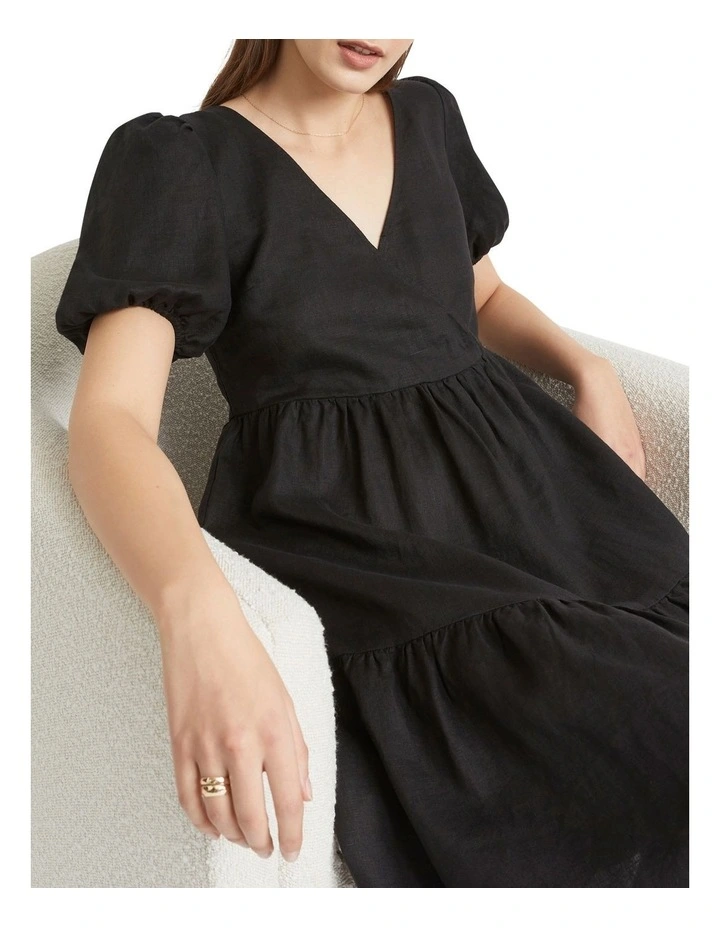 Core Linen Cross Front Midi Dress image 4