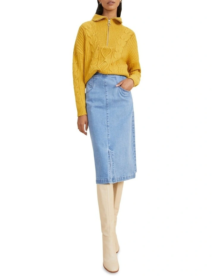 Funnel Neck Cable Sweater image 2