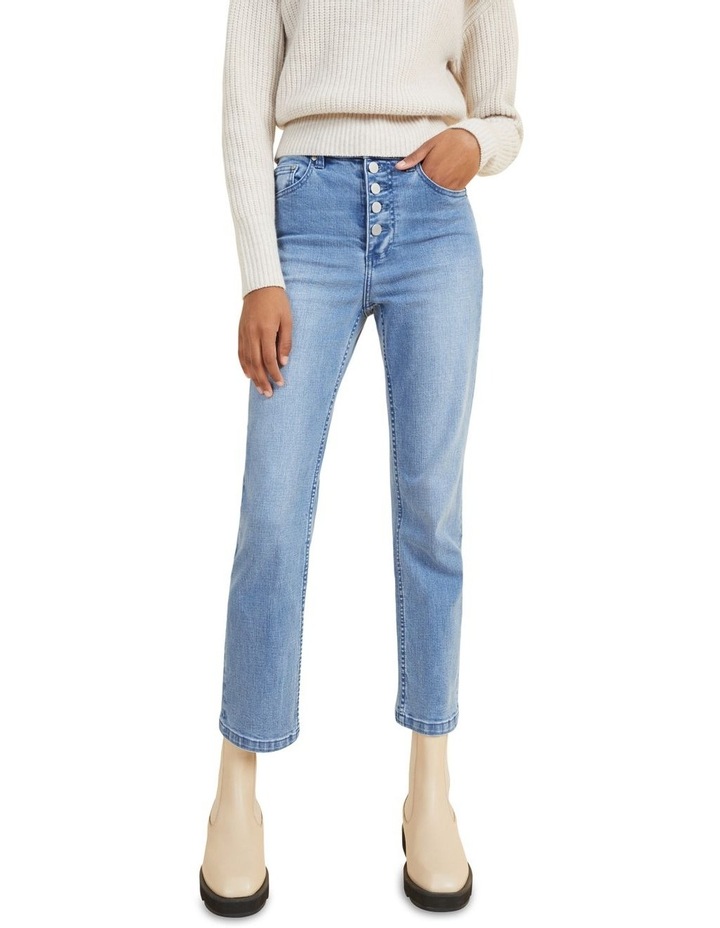 Button Fly Jean In Mid Vintage Wash