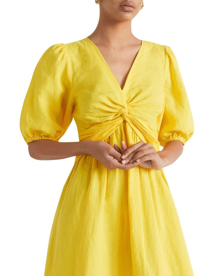 Twist Front Maxi Dress in Gold Amber