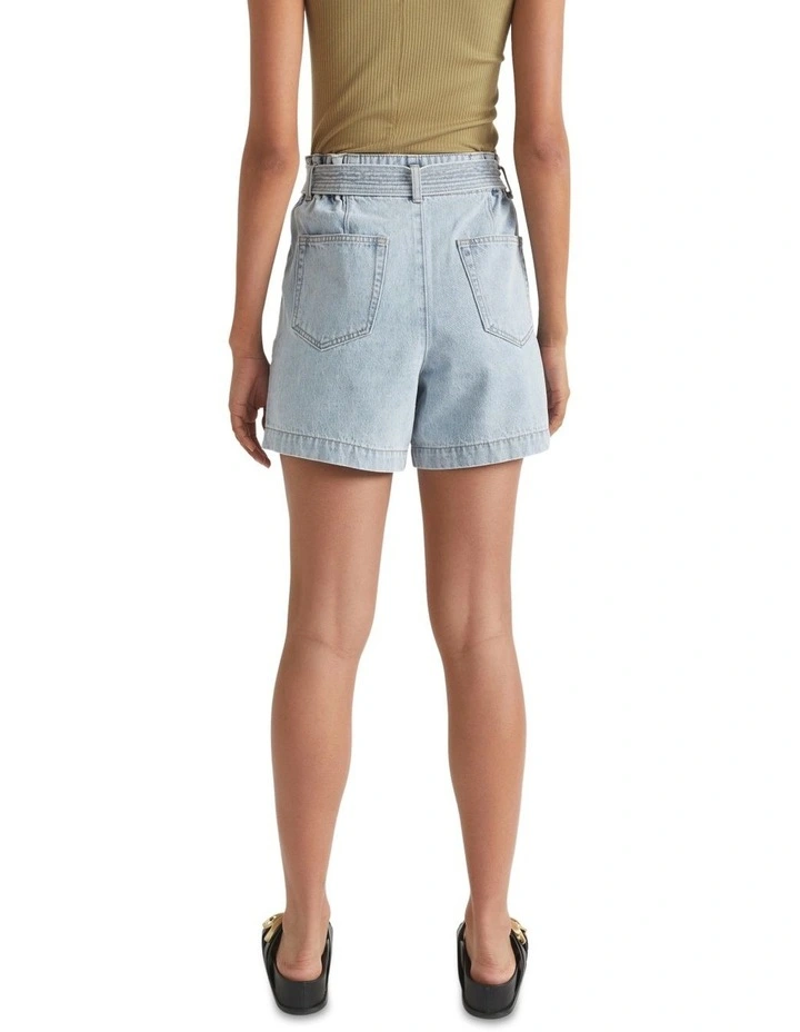 Denim Paperbag Tie Short image 4