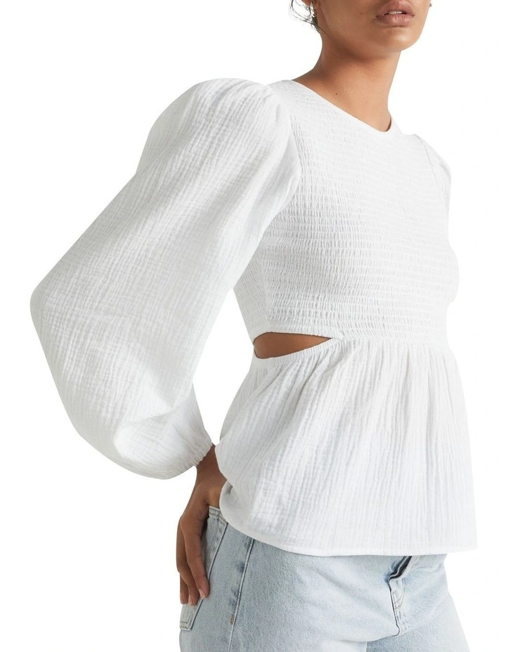 Cheesecloth Shirred Bodice Top image 1