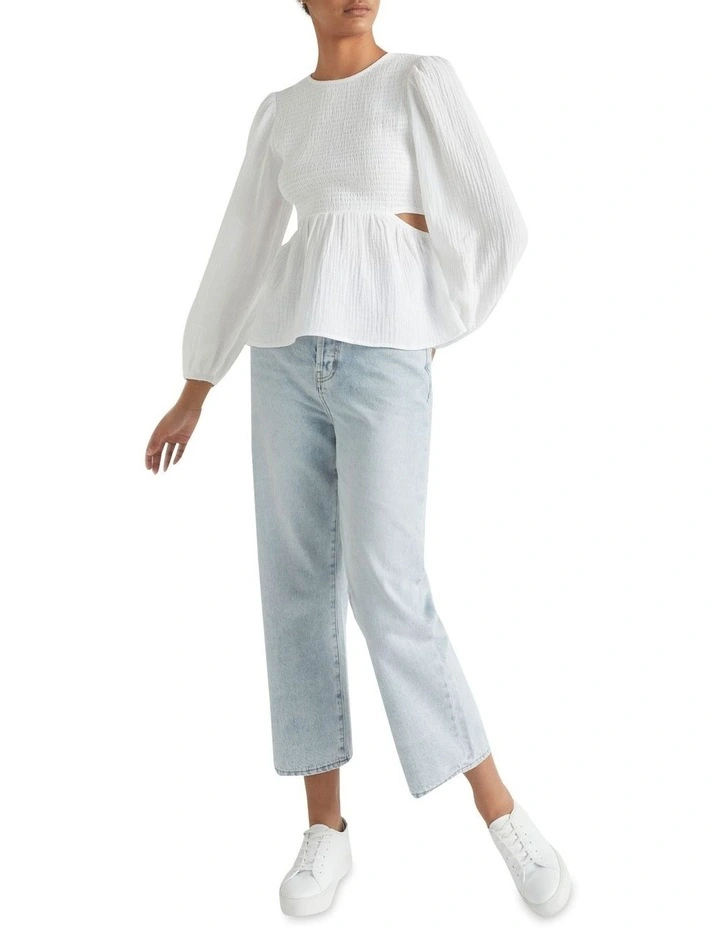 Cheesecloth Shirred Bodice Top image 2