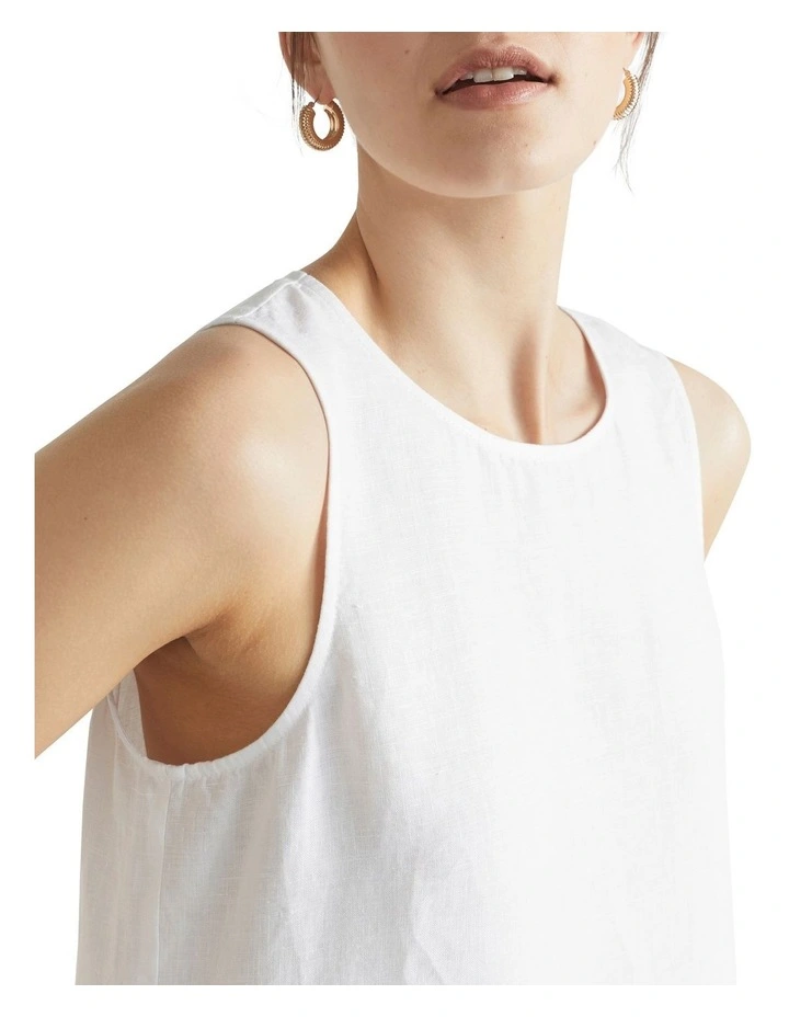 Core Linen Midi Dress in Whisper White image 4