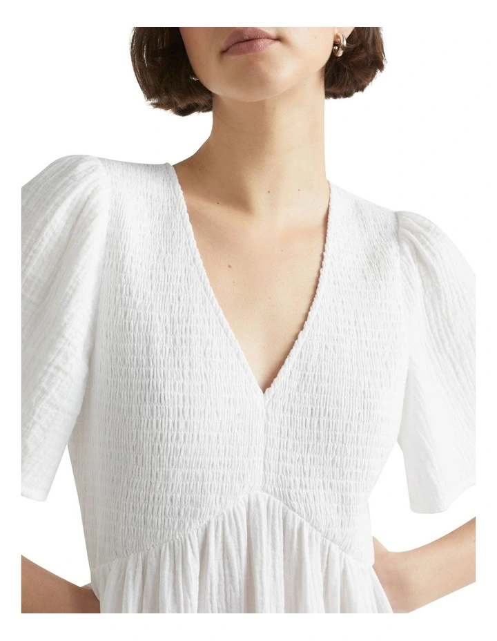 Cheesecloth Shirred Mini Dress image 3