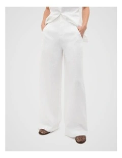 Core Linen Waisted Pant in Whisper White