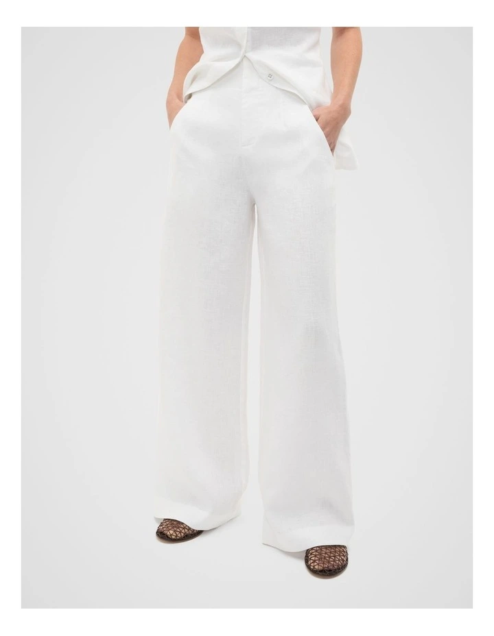 Core Linen Waisted Pant in Whisper White image 1