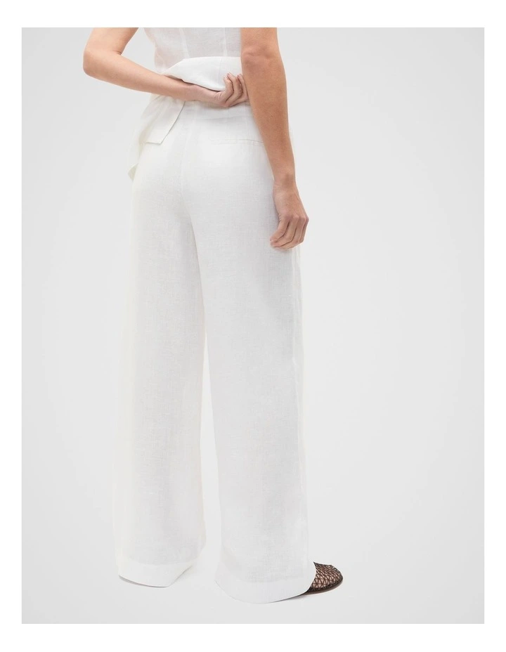 Core Linen Waisted Pant in Whisper White image 2