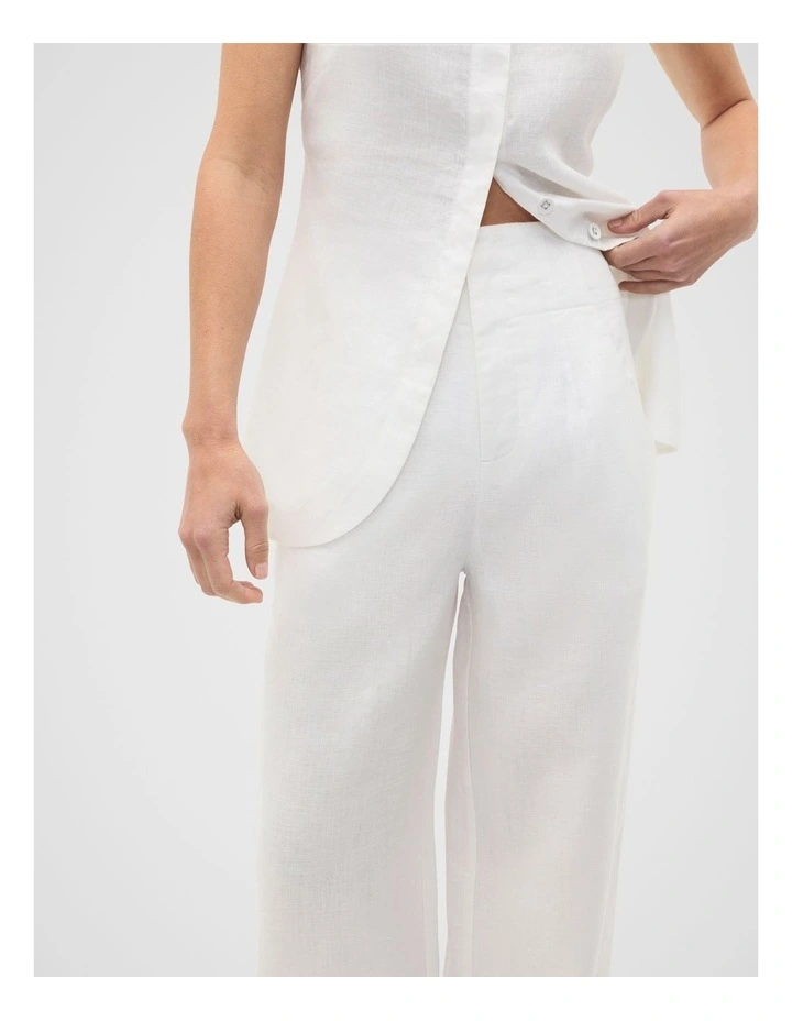 Core Linen Waisted Pant in Whisper White image 4