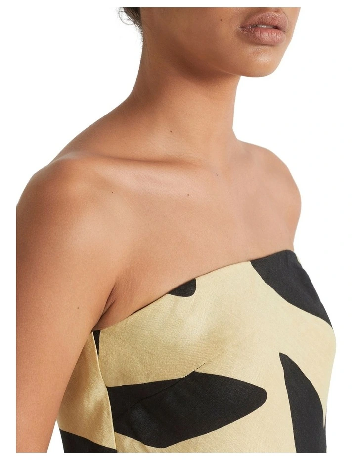 Linen Strapless Maxi Dress image 3