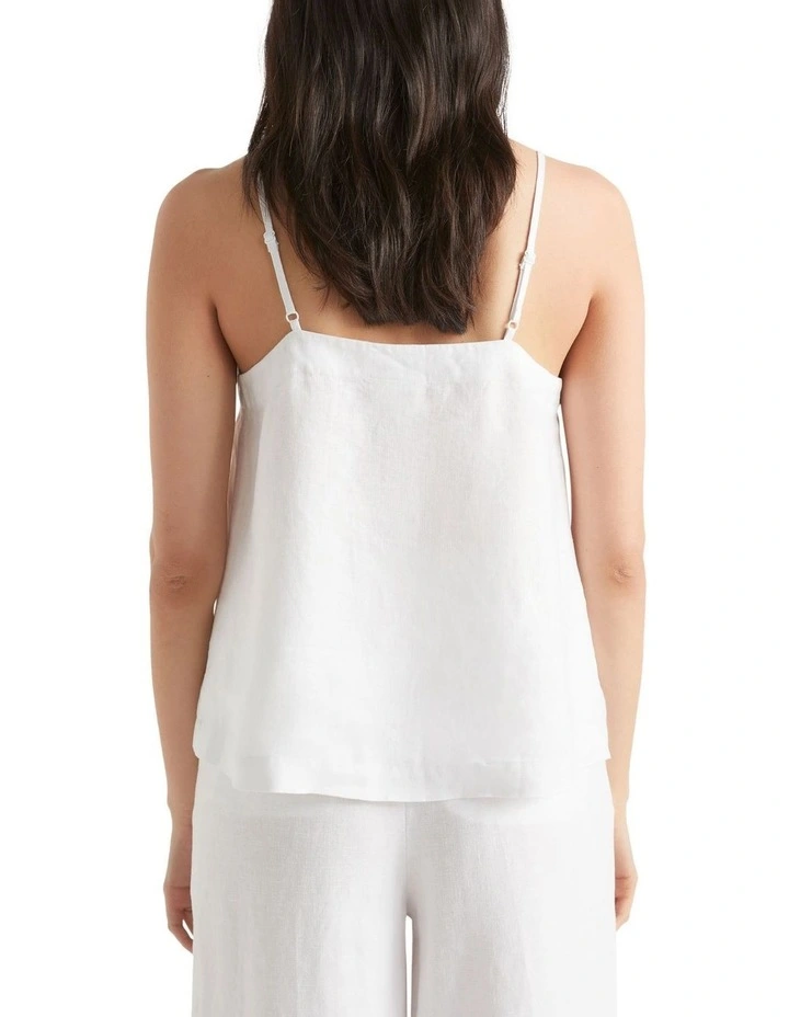 Core Linen Camisole in Whisper White image 2