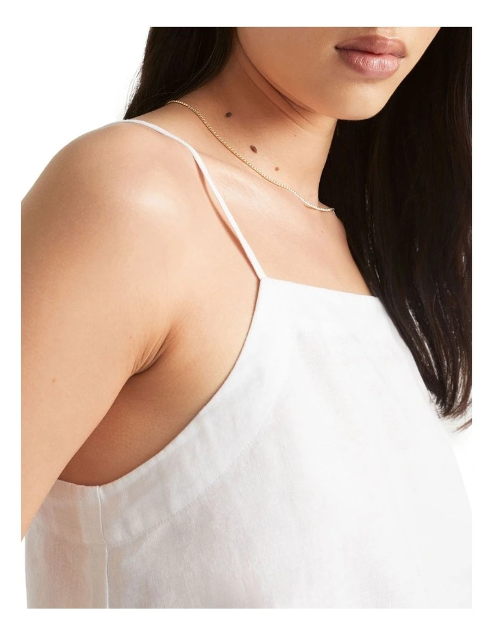 Core Linen Camisole in Whisper White image 3