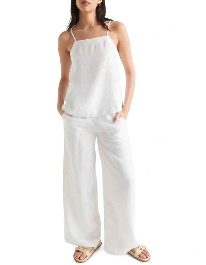 Core Linen Camisole in Whisper White image 4