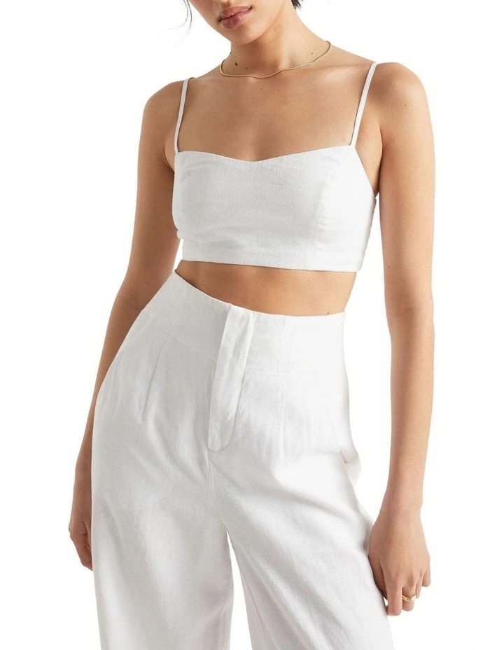 Linen Bralette in Whisper White image 1