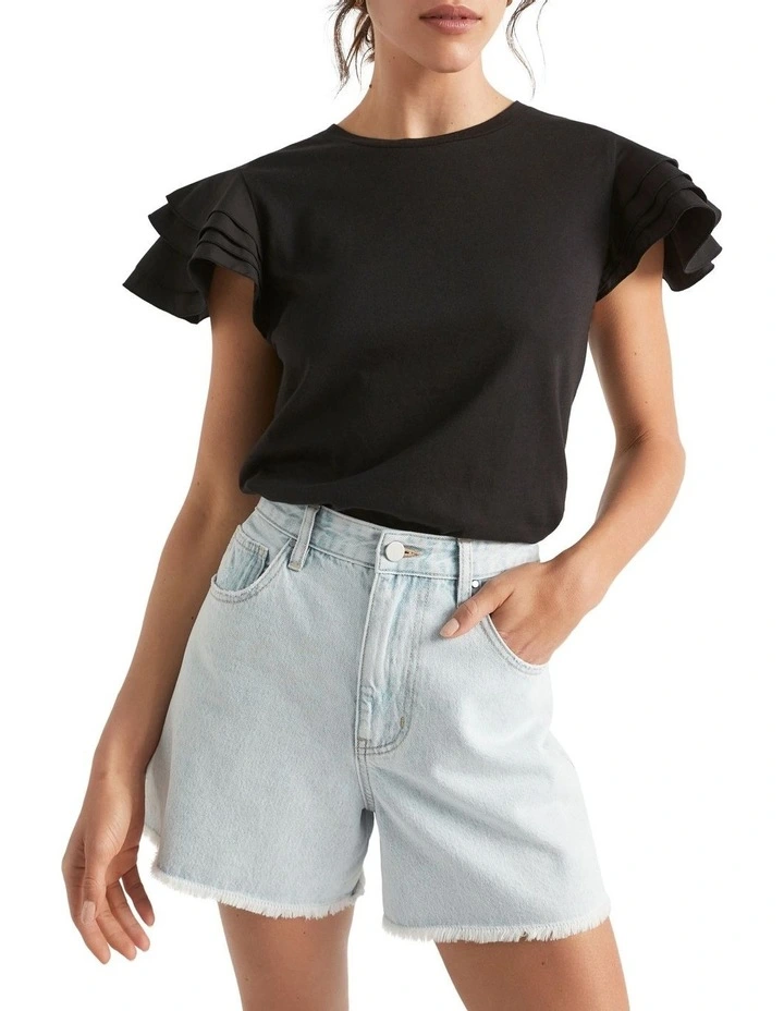 Layered Flutter Sleeve Tee image 3