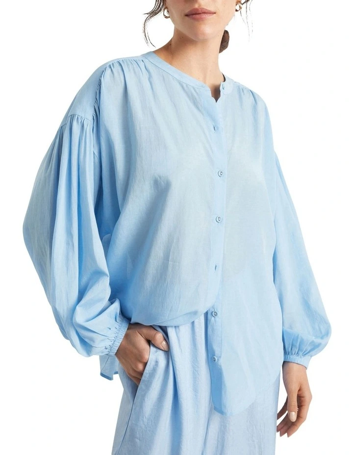 Voile Gathered Shirt image 1