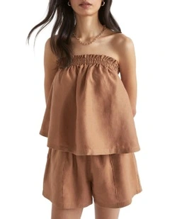 Linen Strapless Top