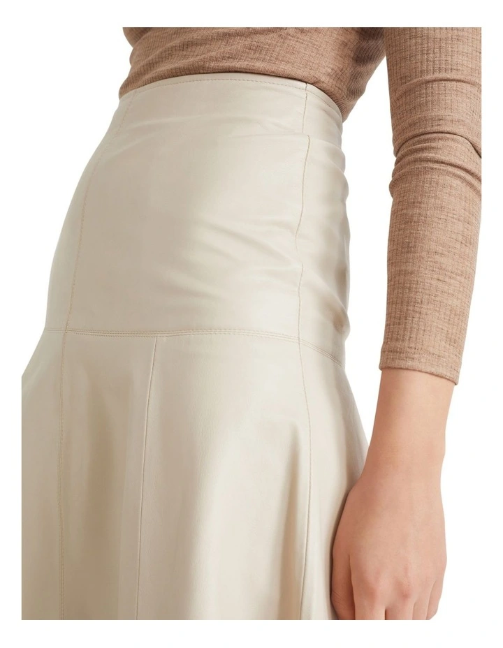 Leather Flared Midi Skirt image 3