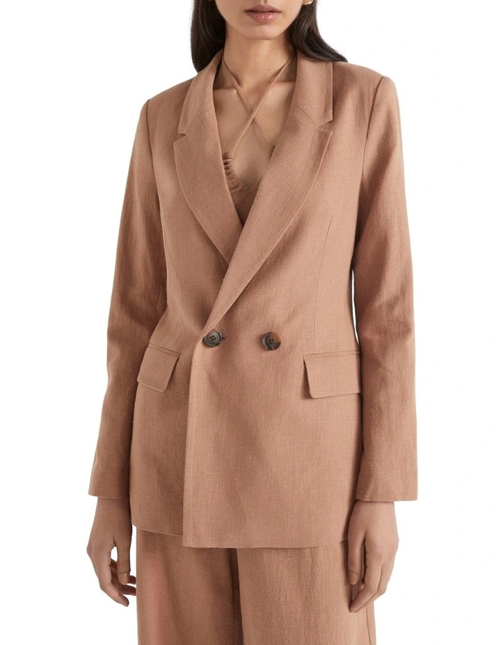 Ramie Cotton Longline Blazer image 1