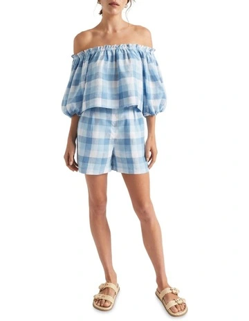Linen Check Tie Short
