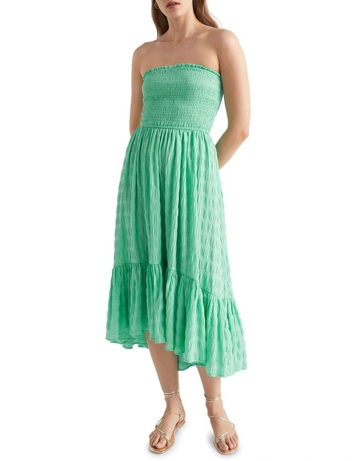 Seed Heritage Textured Gingham Strapless Midi Dress | MYER