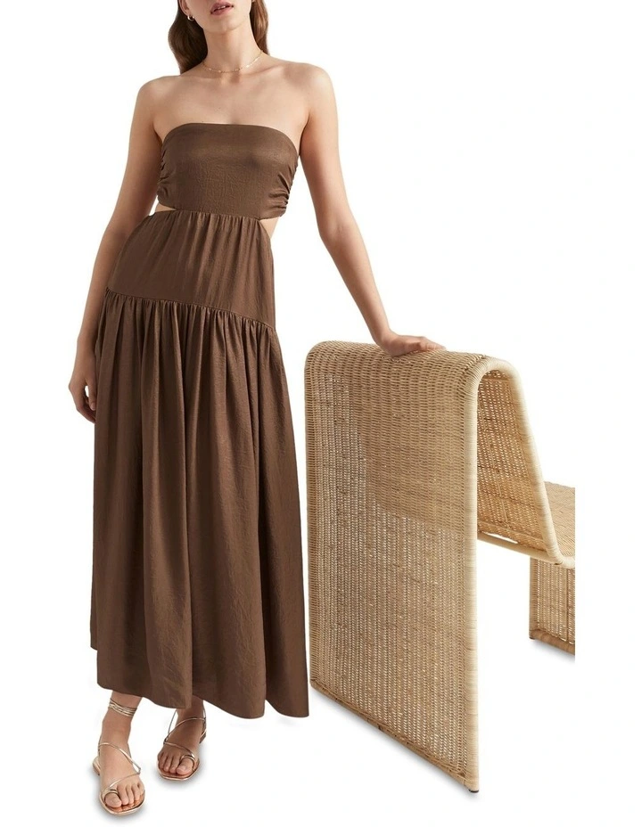 Satin Cut Out Maxi Dress image 1