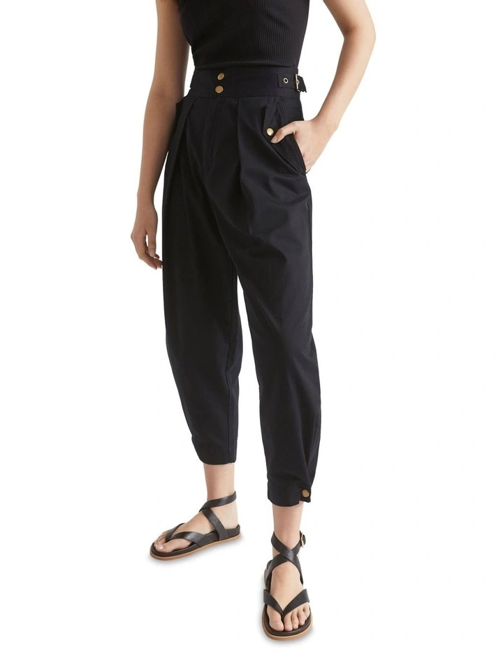 High Waist Pants With Buckle Belt main image 1