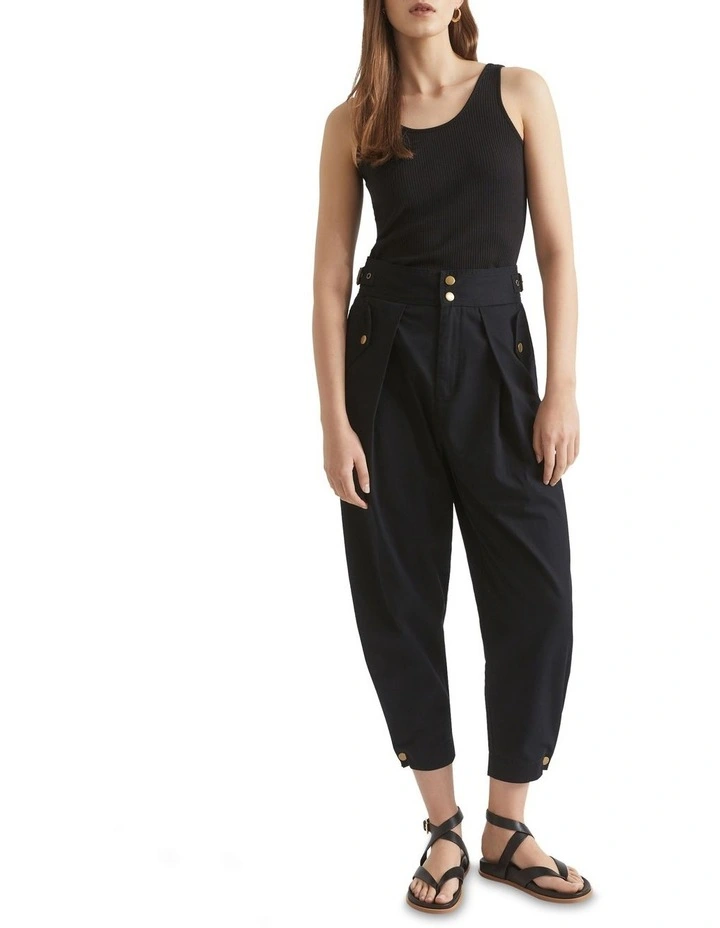 High Waist Pants With Buckle Belt