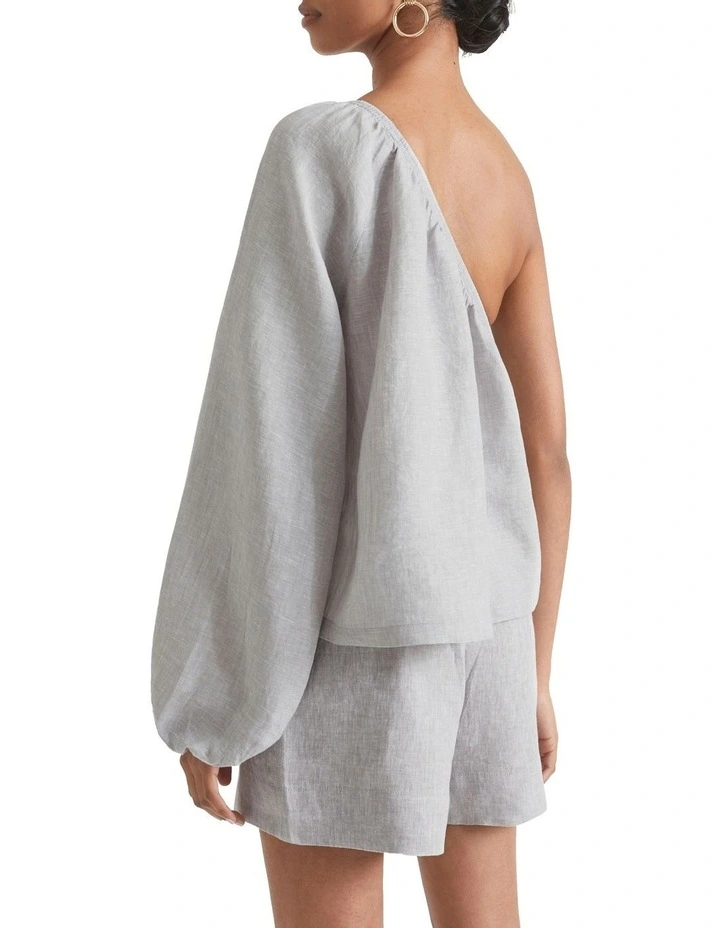 Linen One Shoulder Top image 2