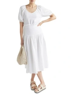 Cheesecloth Shirred Skirt