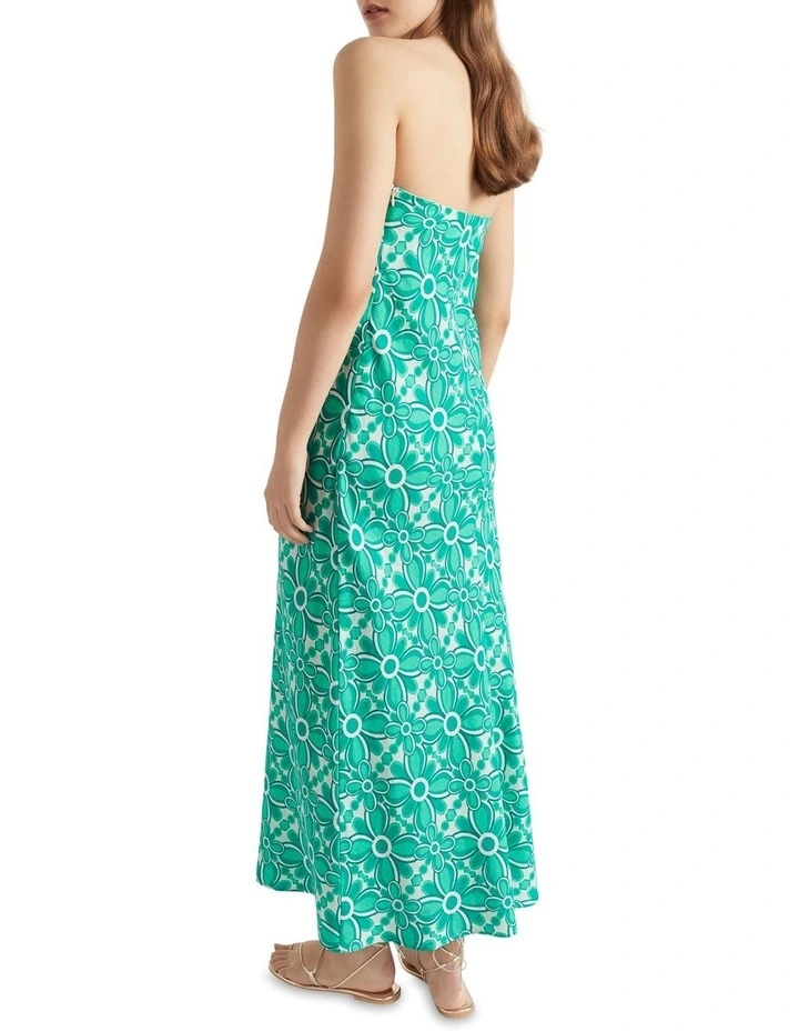 Linen Strapless Maxi Dress image 4