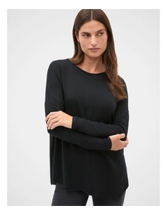 Core Asymmetrical Top in Black