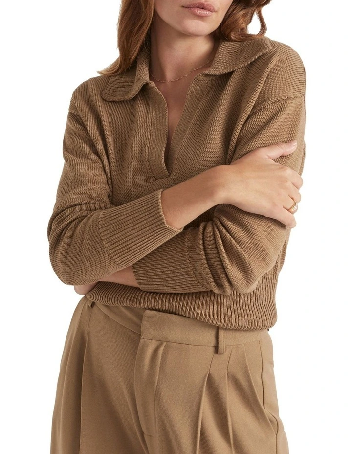 Cotton Polo Collar Knit image 3