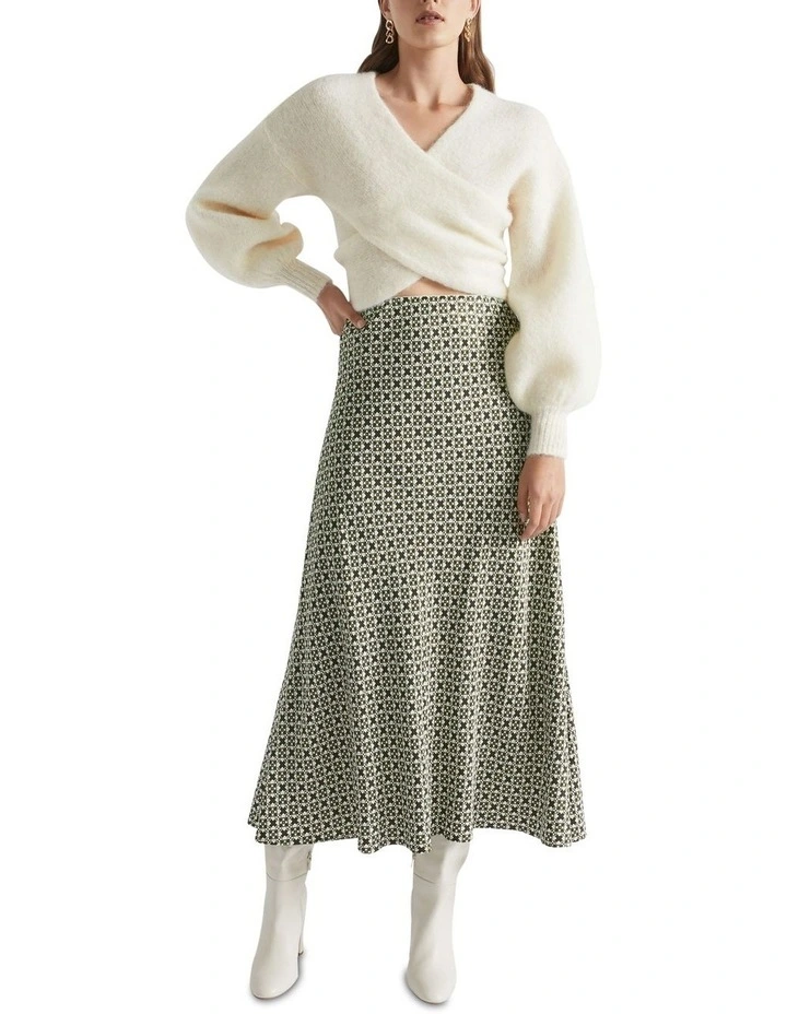 Wool Blend Wrap Sweater in Cream image 2