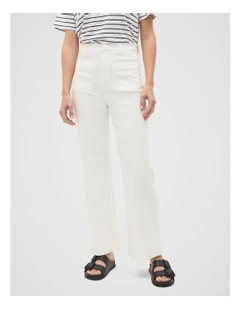 Core Wide Leg Pocket Jean in Cream