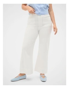Core Wide Leg Pocket Jean in Cream