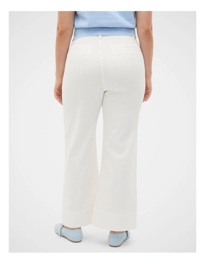 Core Wide Leg Pocket Jean in Cream image 2