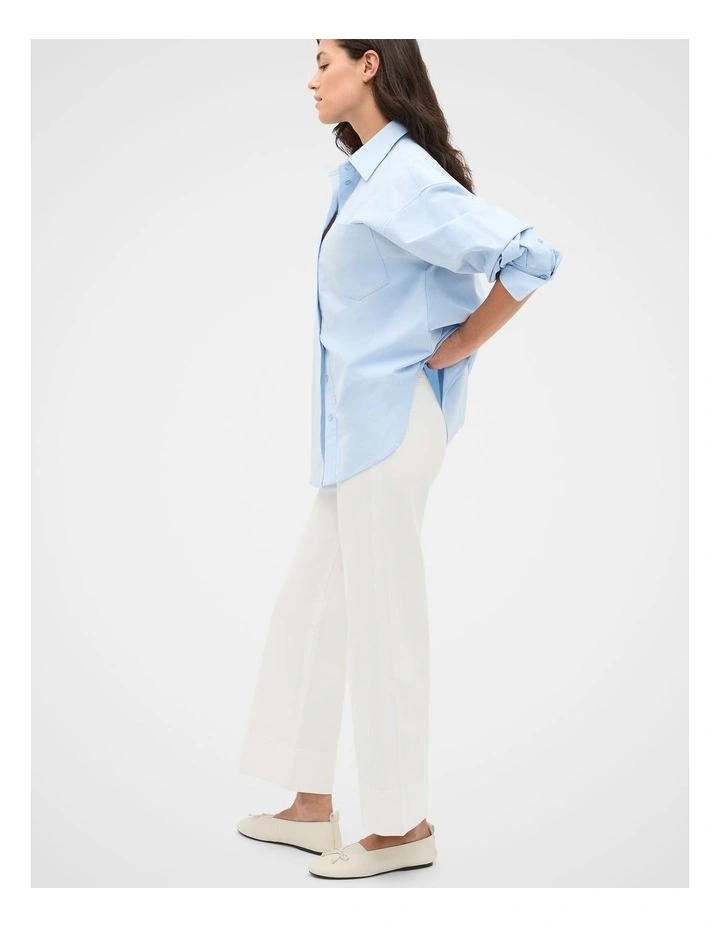 Core Wide Leg Pocket Jean in Cream image 4