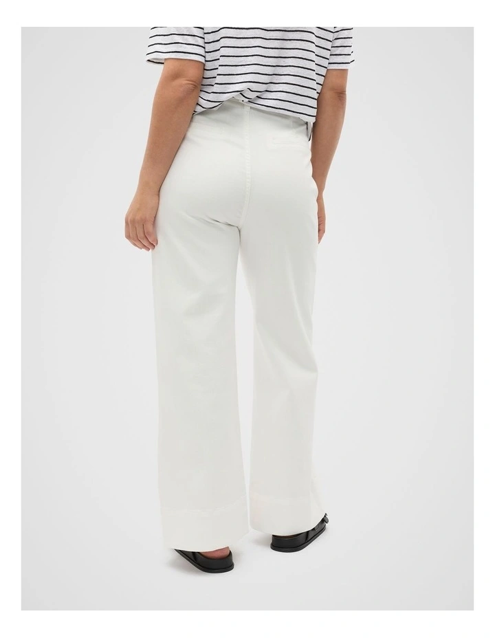 Core Wide Leg Pocket Jean in Cream image 6